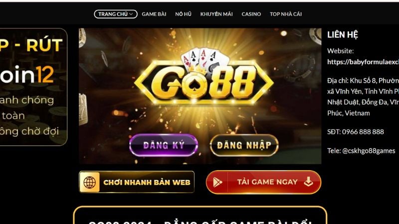 Go88 - Nhà cái hội tụ các tựa game cá cược trực tuyến chất lượng nhất