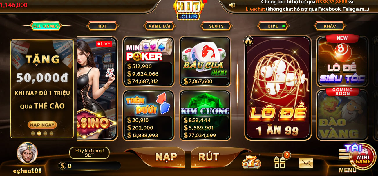 HIT CLUB - Cổng game đổi thưởng tiền thật hot nhất 2024