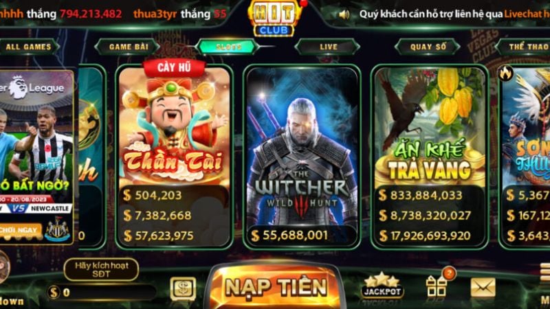 The witcher Hitclub - Trò chơi nổ hũ hay nhất không thể bỏ qua