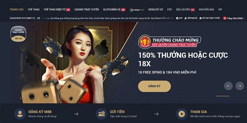 M88 - Nhà cái uy tín với kho game cá cược hàng đầu hiện nay