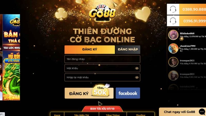 Go88 - Nhà cái hội tụ các tựa game cá cược trực tuyến chất lượng nhất