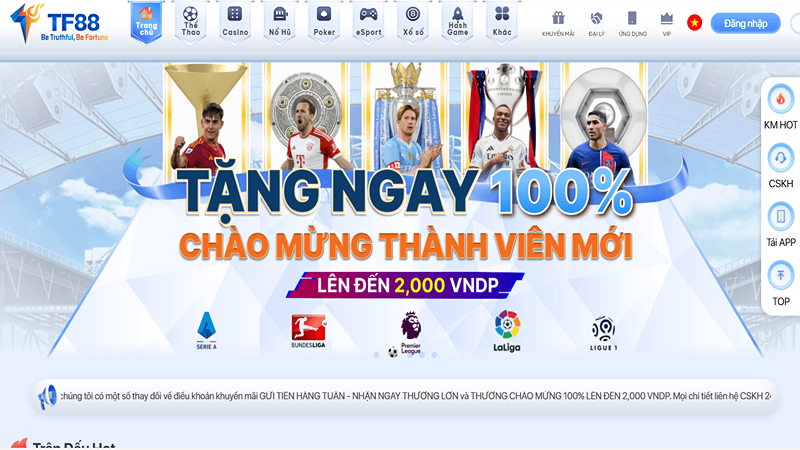 Nhà cái TF88 - Trang cá cược thuộc top đầu thị trường Đông Nam Á năm 2024