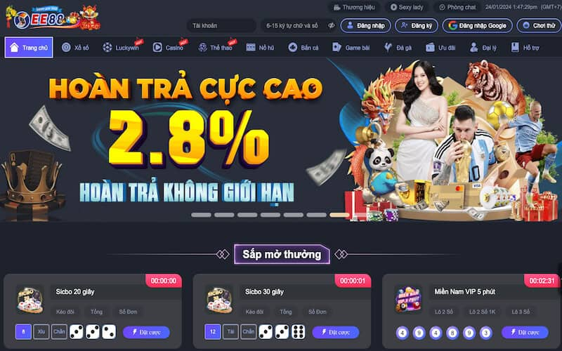 Ee88 - Sự lựa chọn hoàn hảo nền tảng cá cược top 1 Việt Nam